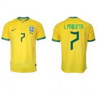 Fotbalové Dres Brazílie Lucas Paqueta #7 Domácí MS 2022 Krátký Rukáv